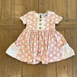 Serendipity pink rainbow twirl dress